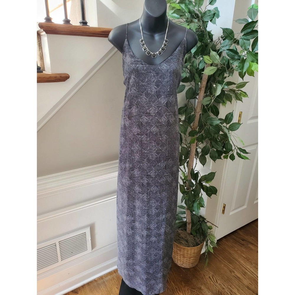 Old Navy Women's Gray 100% Polyester Round Neck Strappy Long Maxi Dress Size 2XL